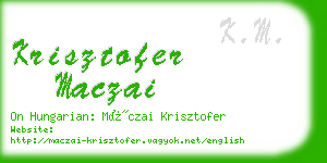 krisztofer maczai business card